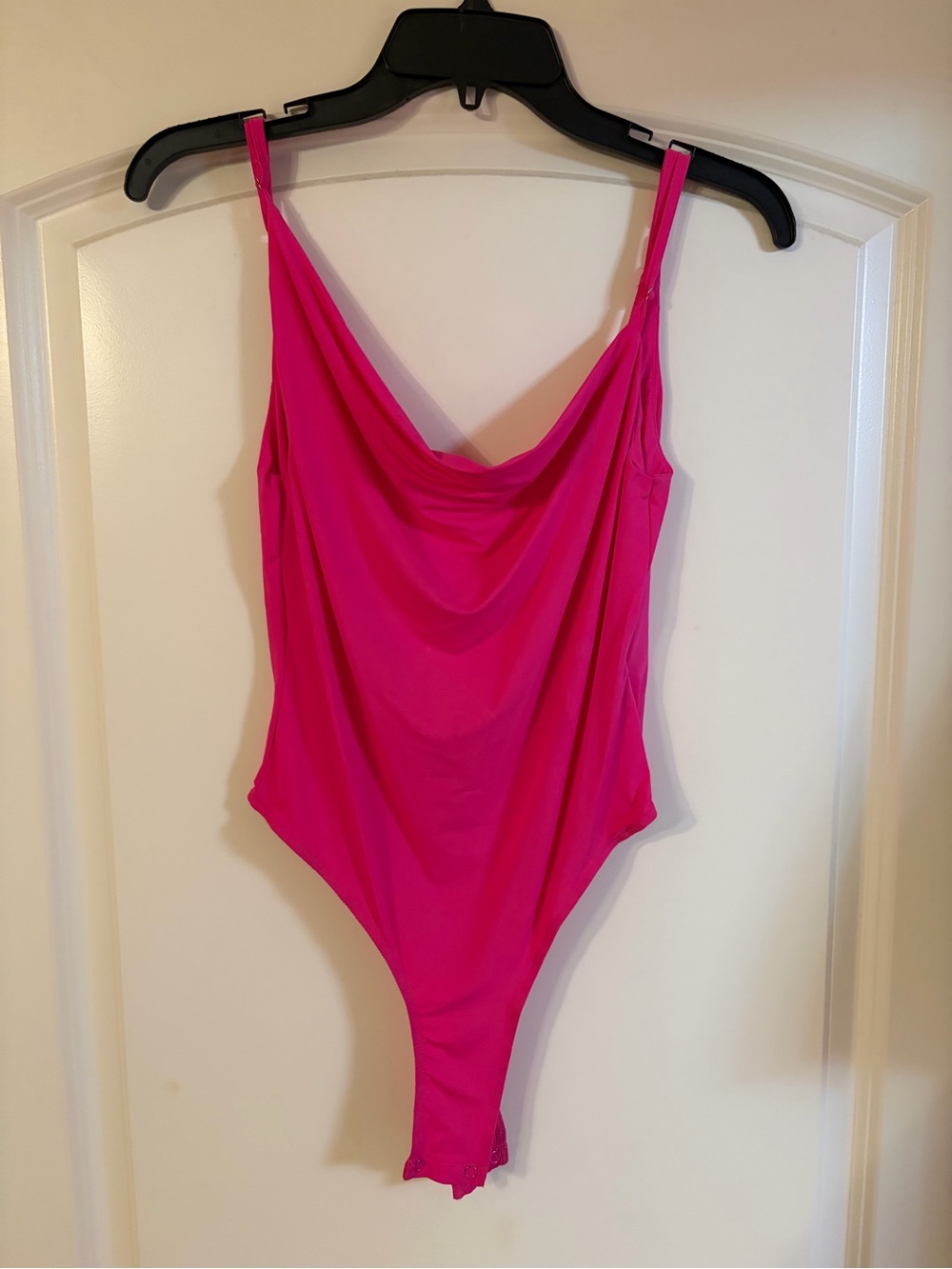 Bright Pink Cowl Neck Body Suit